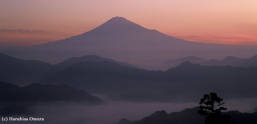 Misty gray sky
